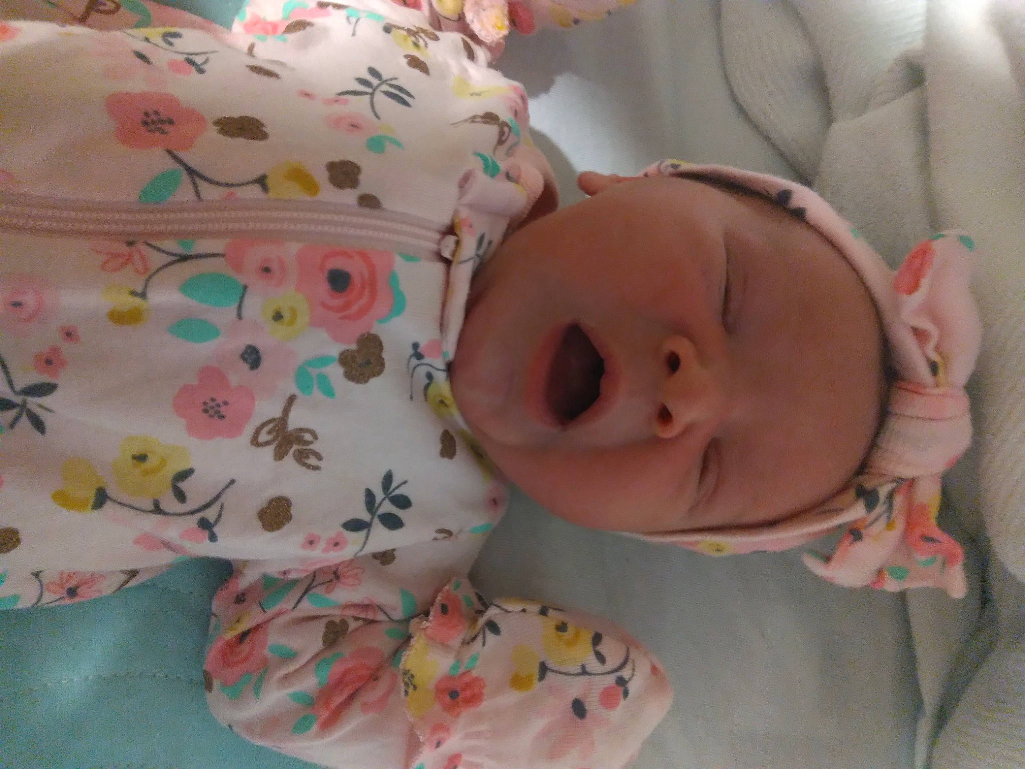 Lilliana is registered to the contest to win money with this photo: baby, baby_products, baby_safety, baby_sleeping, baby_toddler_clothing, cheek, child, comfort, head, human_body, linens, mouth, pattern, person, pink, product, room, skin, sleep, textile