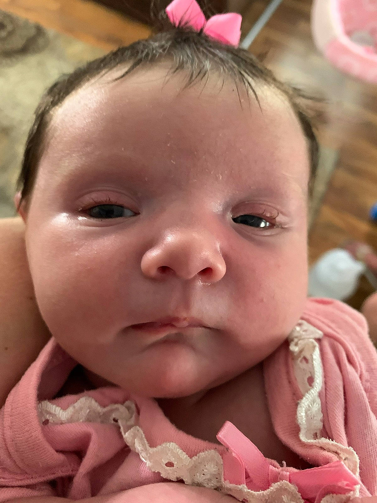 Lilliana joined the competition — help win amazing prizes! baby, baby_toddler_clothing, cheek, child, chin, ear, eyebrow, eyelash, face, facial_expression, forehead, happy, iris, lip, mouth, nose, person, pink, skin, smile