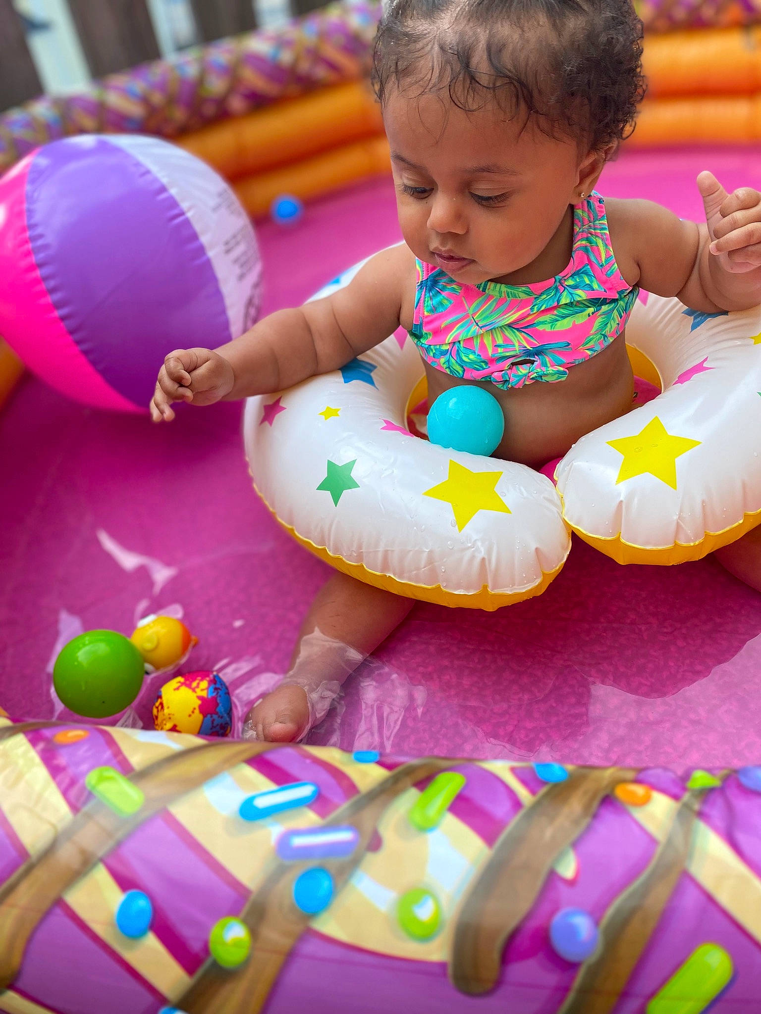 Kimora-jo joined the competition — help win amazing prizes! baby, baby_playing_with_toys, baby_products, baby_toddler_clothing, child, event, fun, games, happy, leisure, pattern, person, photograph, pink, play, playing_with_kids, recreation, snapshot, toddler, toy