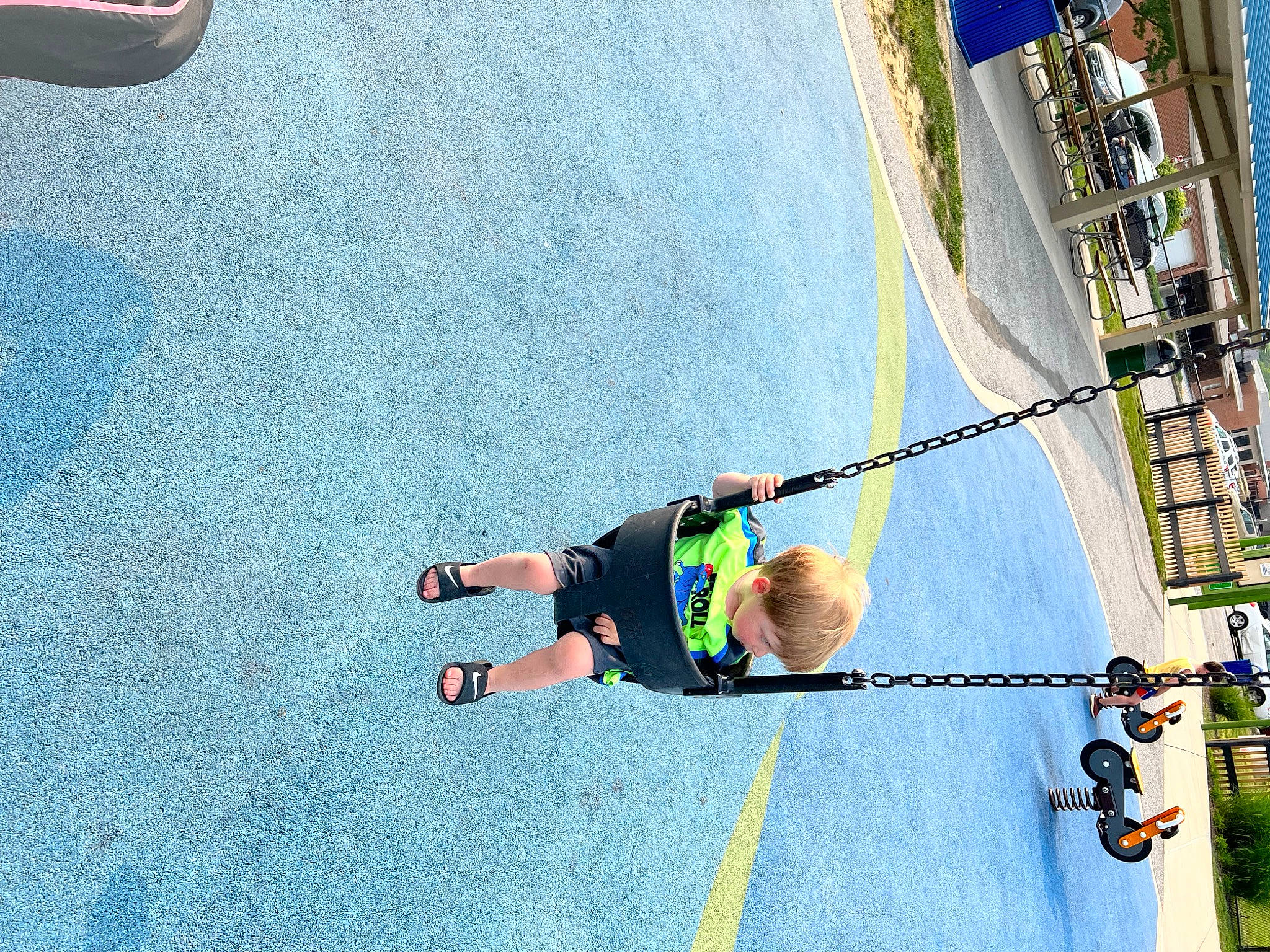 Weston joined the competition — help win amazing prizes! adventure, asphalt, blue, competition, competition_event, electric_blue, extreme_sport, fun, lake, leisure, line, outdoor_recreation, person, plant, play, recreation, rope, slope, sports, toddler