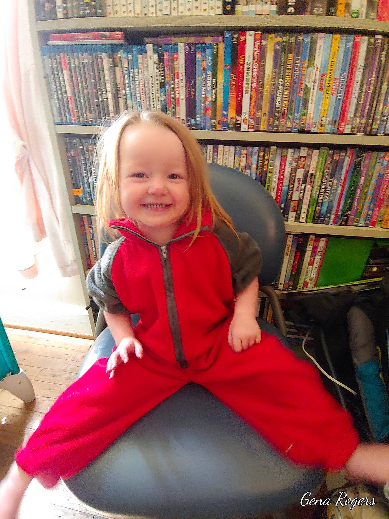 Brianna joined the competition — help win amazing prizes! blond, chair, child, child_model, fun, furniture, joy, leg, person, play, sitting, toddler