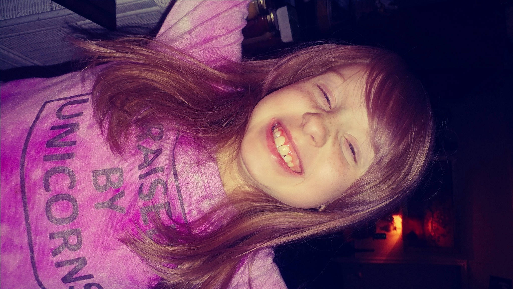 Caylee is registered to the contest to win money with this photo: beauty, black_hair, chin, cool, eyebrow, face, facial_expression, fun, hair, hair_coloring, hairstyle, head, joy, lip, long_hair, nose, person, pink, purple, skin