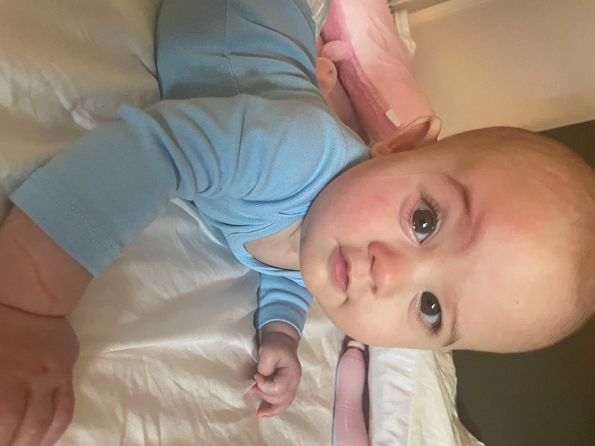 Kaia joined the competition — help win amazing prizes! baby, baby_toddler_clothing, cheek, child, comfort, ear, eyebrow, eyelash, iris, lip, mouth, nose, person, room, sitting, skin, sleeve, toddler