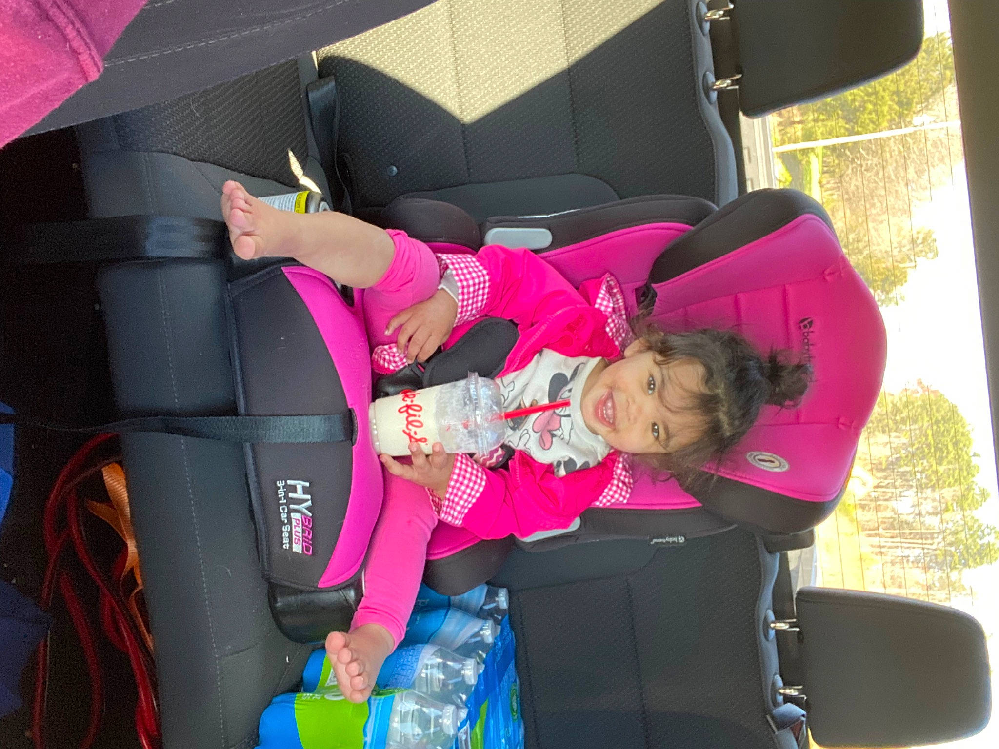 Avery joined the competition — help win amazing prizes! auto_part, baby_products, car_seat, car_seat_cover, child, event, family_car, fun, joy, leisure, luxury_vehicle, magenta, motor_vehicle, passenger, person, pink, purple, recreation, toddler, tree