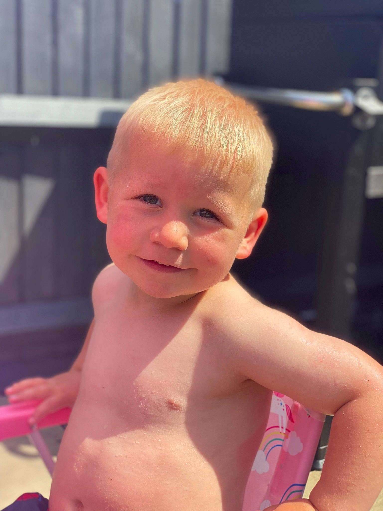 Maison is registered to the contest to win money with this photo: baby, barechested, beauty, blond, cheek, chest, eyelash, happy, head, joy, leisure, lip, muscle, nose, person, skin, smile, stomach, throat, thumb