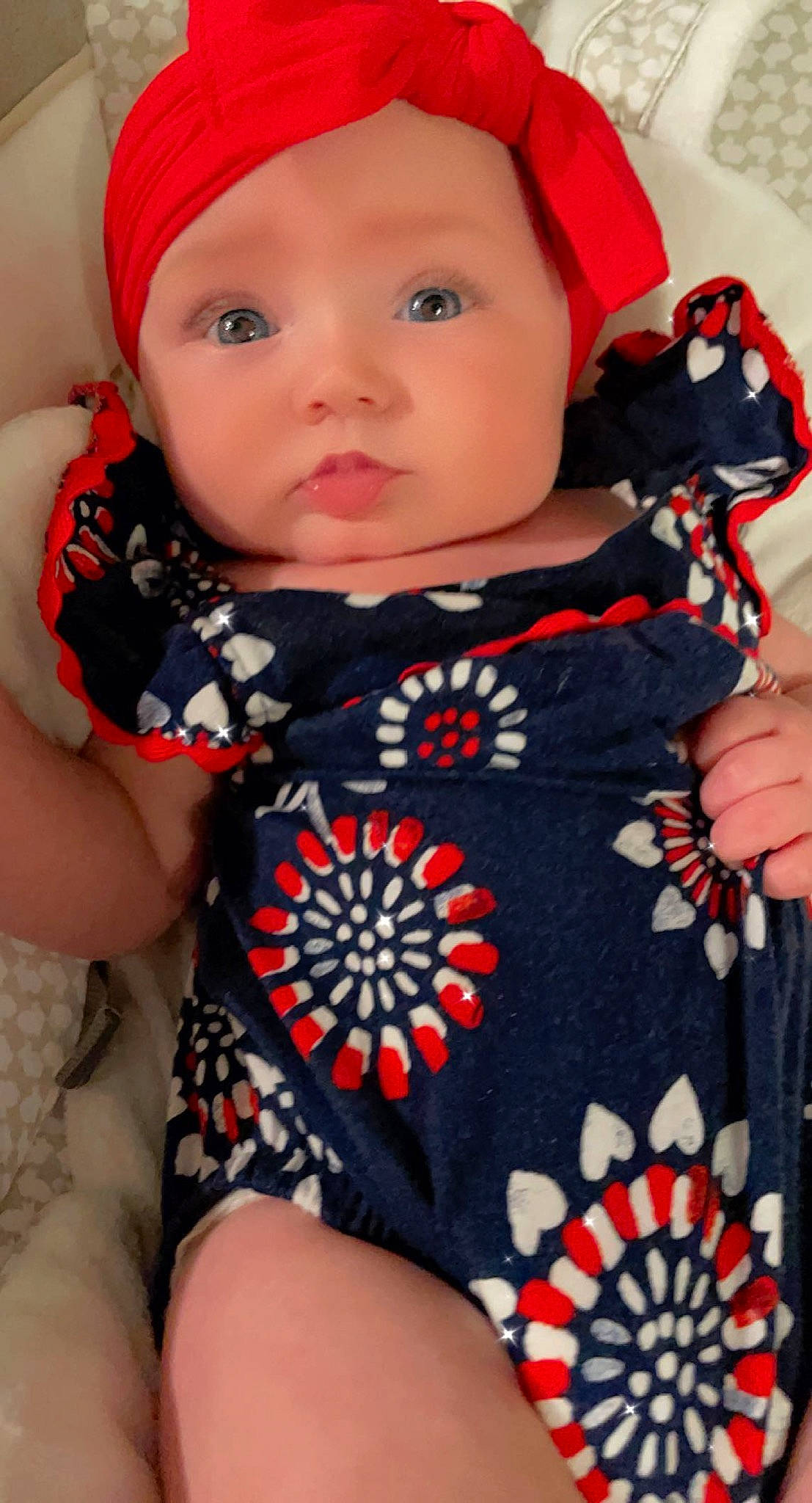 Addilynn joined the competition — help win amazing prizes! baby_toddler_clothing, cheek, dress, eye, face, facial_expression, hairstyle, head, headwear, human_body, lip, neck, nose, organ, outerwear, person, plant, product, shoulder, skin