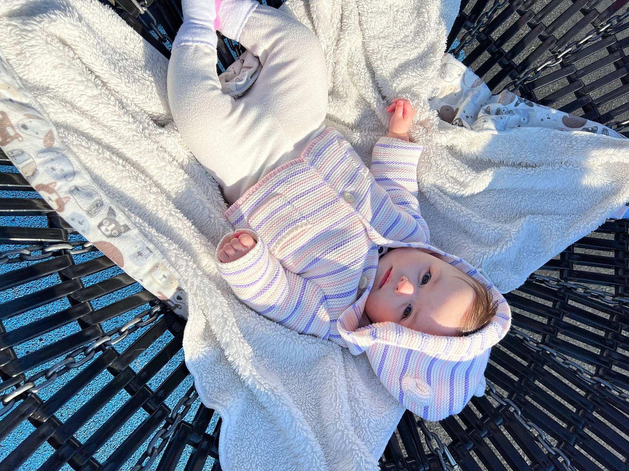 Angelina is registered to the contest to win money with this photo: baby, baby_products, baby_toddler_clothing, child, comfort, gesture, human_leg, leg, linens, mesh, nap, pattern, person, sitting, sleep, toddler, tree