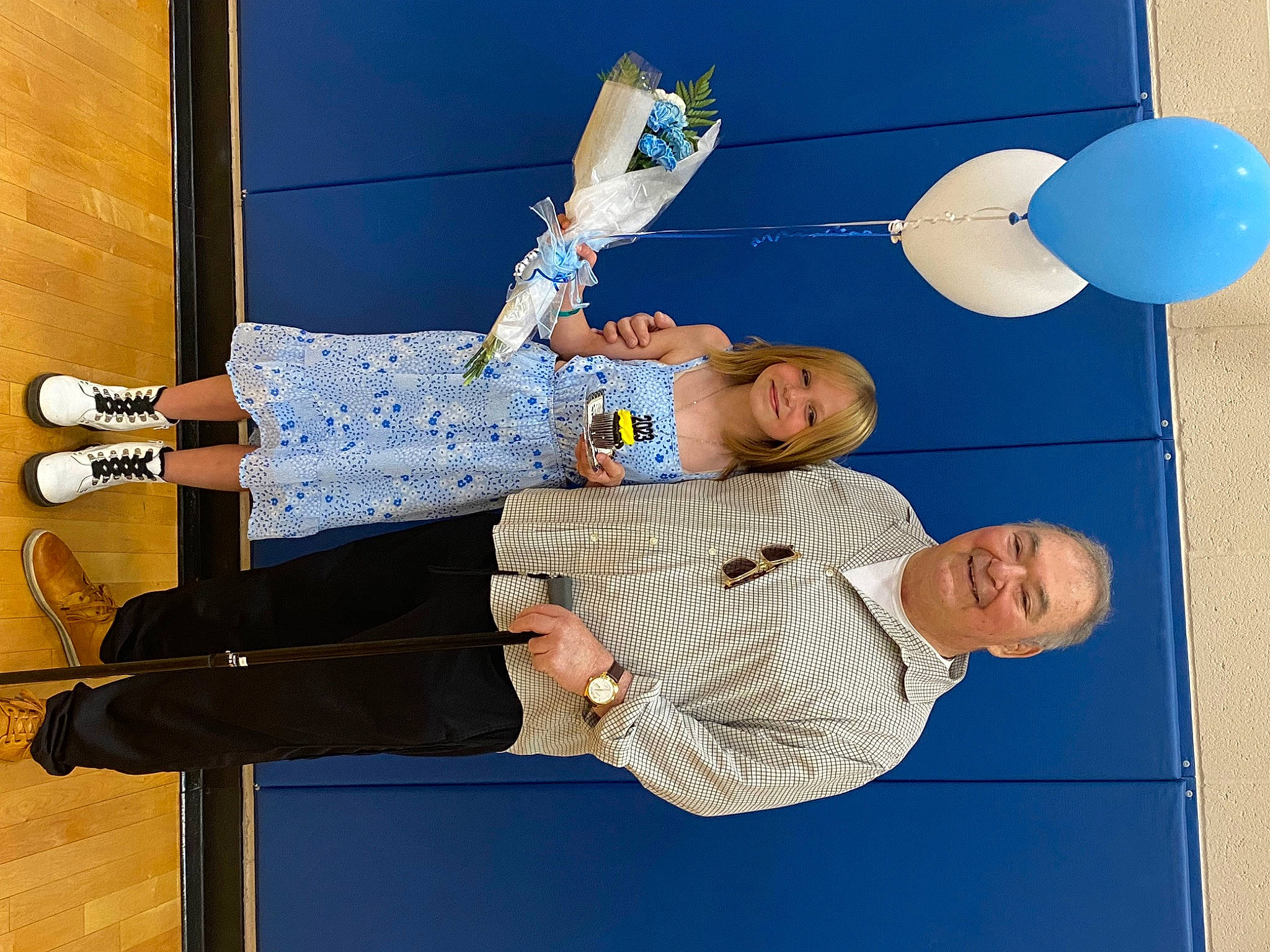 Hannah joined the competition — help win amazing prizes! arm, art, balloon, blue, circle, elbow, electric_blue, fun, gesture, happy, joy, knee, party_supply, person, product, room, smile, walking_shoe, wrist