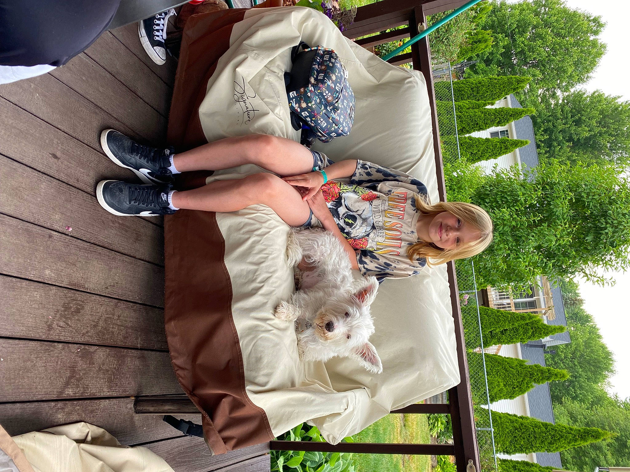 Hannah joined the competition — help win amazing prizes! event, fun, grass, green, happy, human_leg, joy, leisure, person, plant, pole, recreation, sky, smile, tree, vacation