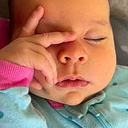 Gabriella joined the competition — help win amazing prizes! baby, sleeping, hand, face, cozy, sleeper, polka_dots, infant, cute, peaceful, resting, couch, closeup, child, soft, nap, skin, adorable, young, portrait
