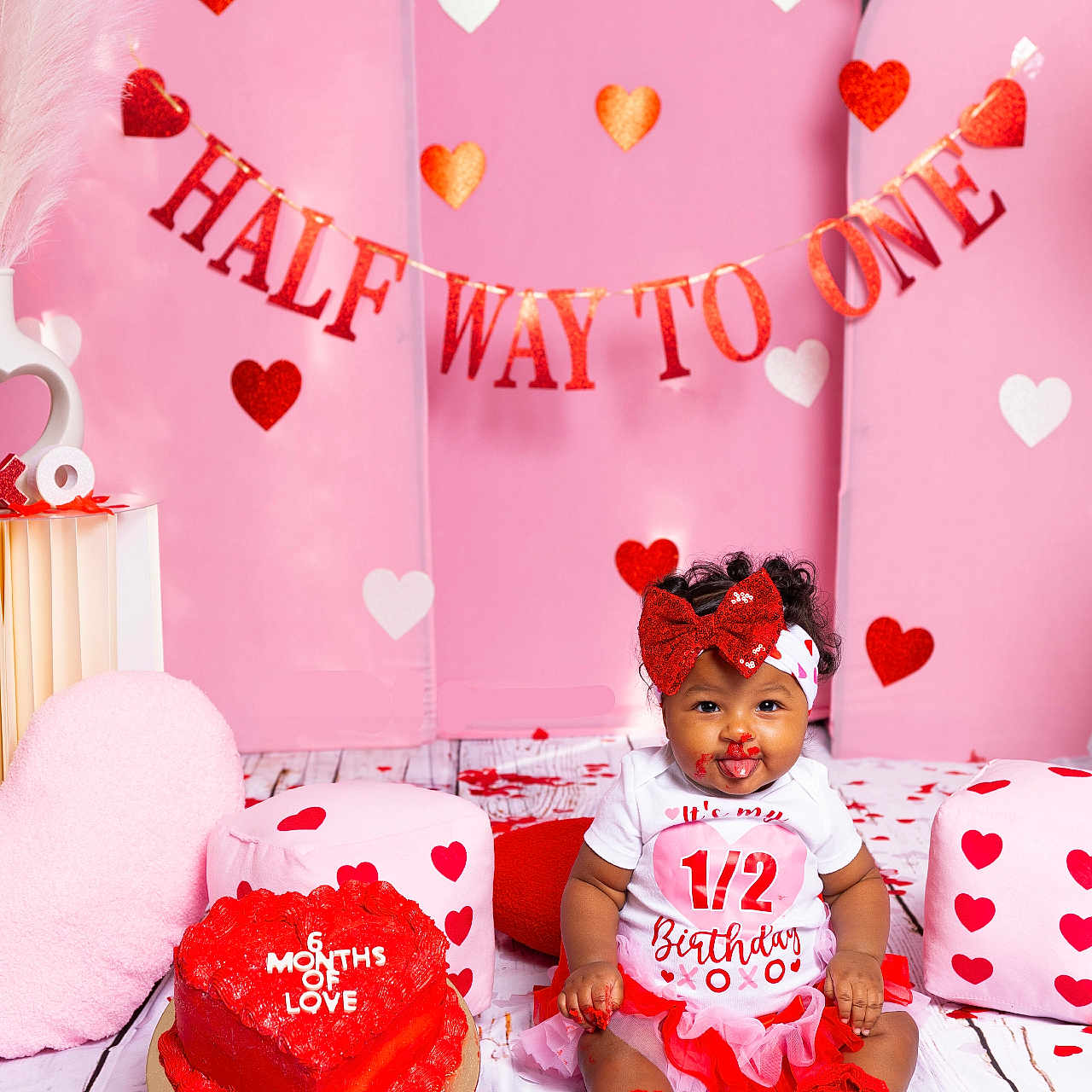 Ava is registered to the contest to win money with this photo: baby, balloon, birthdaycake, birthdayparty, cake, celebrating, clothing, cream, cupcake, dessert, dress, face, flower, food, fun, hat, head, hosiery, icing, party