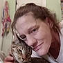 Twiggy joined the competition — help win amazing prizes! affection, animal, bond, casual, cat, closeup, comfort, face, feline, head, home, human, indoor, love, pet, portrait, relaxed, snuggling, tabby_cat, woman