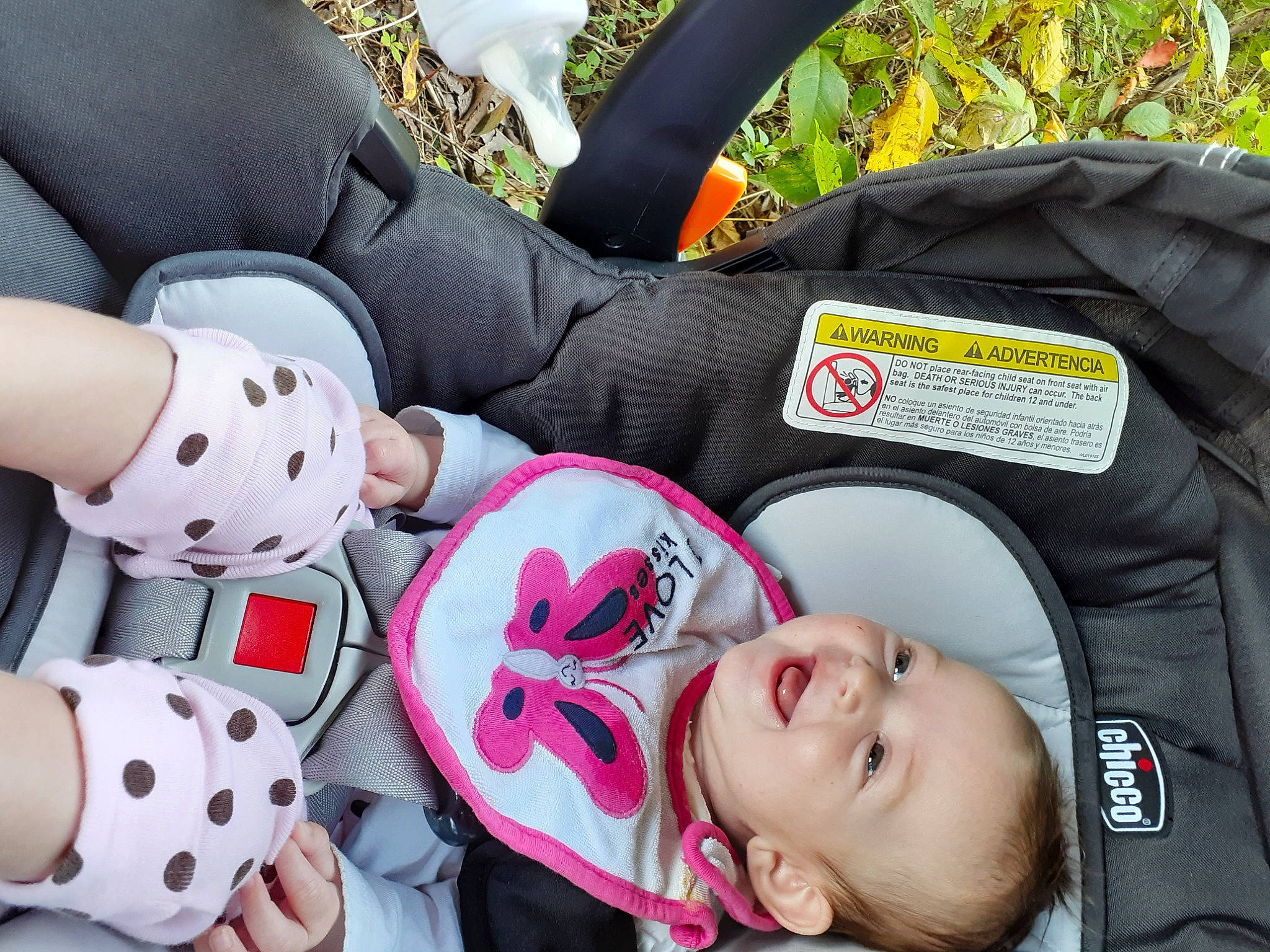 Piper is registered to the contest to win money with this photo: baby, baby_carriage, baby_products, car_seat, child, person, pink, product, sleep, toddler