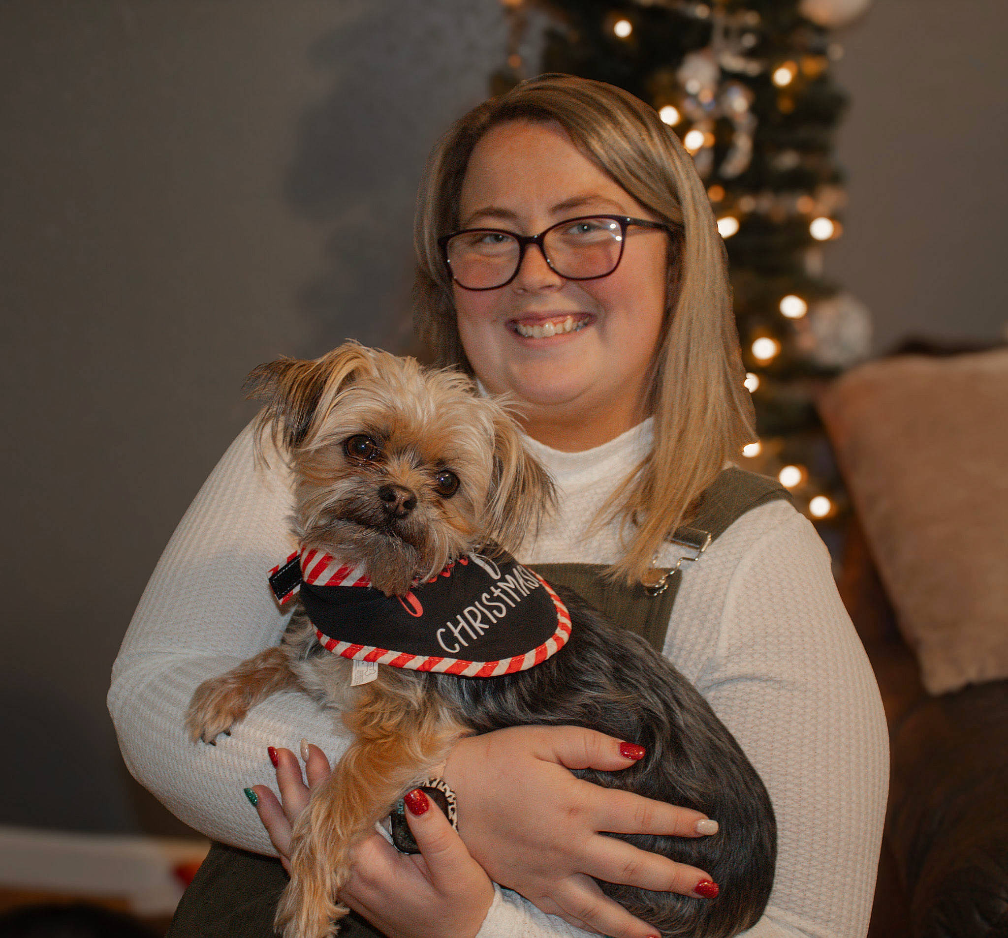 Luna joined the competition — help win amazing prizes! carnivore, companion_dog, dog, dog_breed, dog_clothes, dog_supply, event, eyewear, fawn, fur, glasses, happy, mammal, small_terrier, smile, sporting_group, terrier, toy_dog, vision_care, working_animal