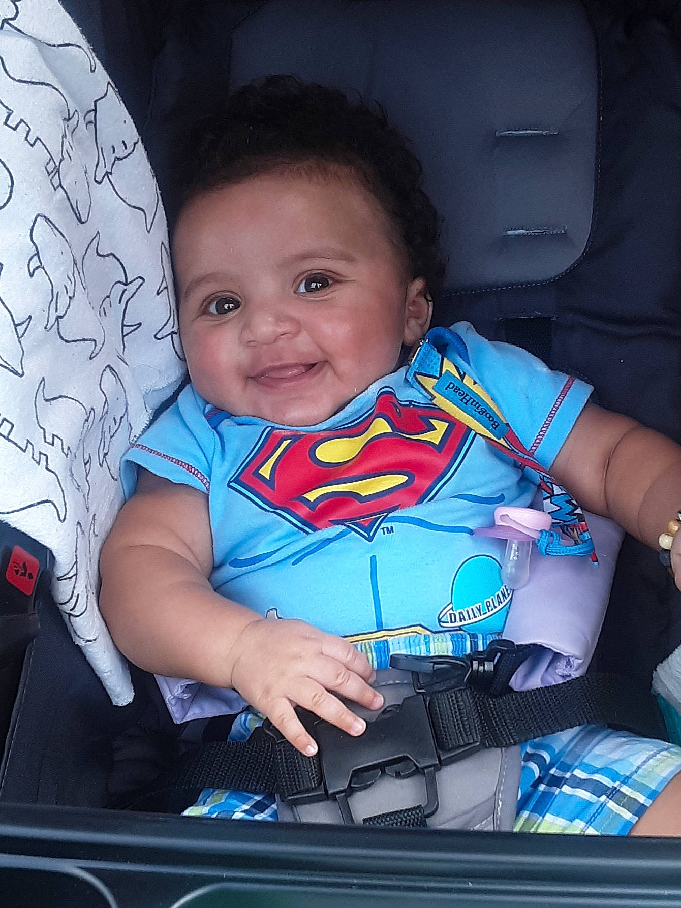 Jamison joined the competition — help win amazing prizes! azure, baby, baby_carriage, baby_in_car_seat, baby_toddler_clothing, car_seat, cheek, child, facial_expression, finger, flash_photography, fun, iris, joy, lap, mouth, person, product, skin, sleeve