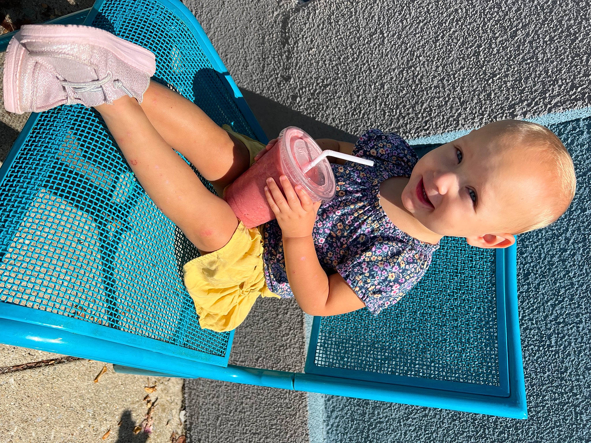 Blakeley joined the competition — help win amazing prizes! arm, beauty, blue, child, dress, finger, fun, hand, happy, human_body, knee, leg, leisure, people_in_nature, person, product, skin, summer, thigh, toddler