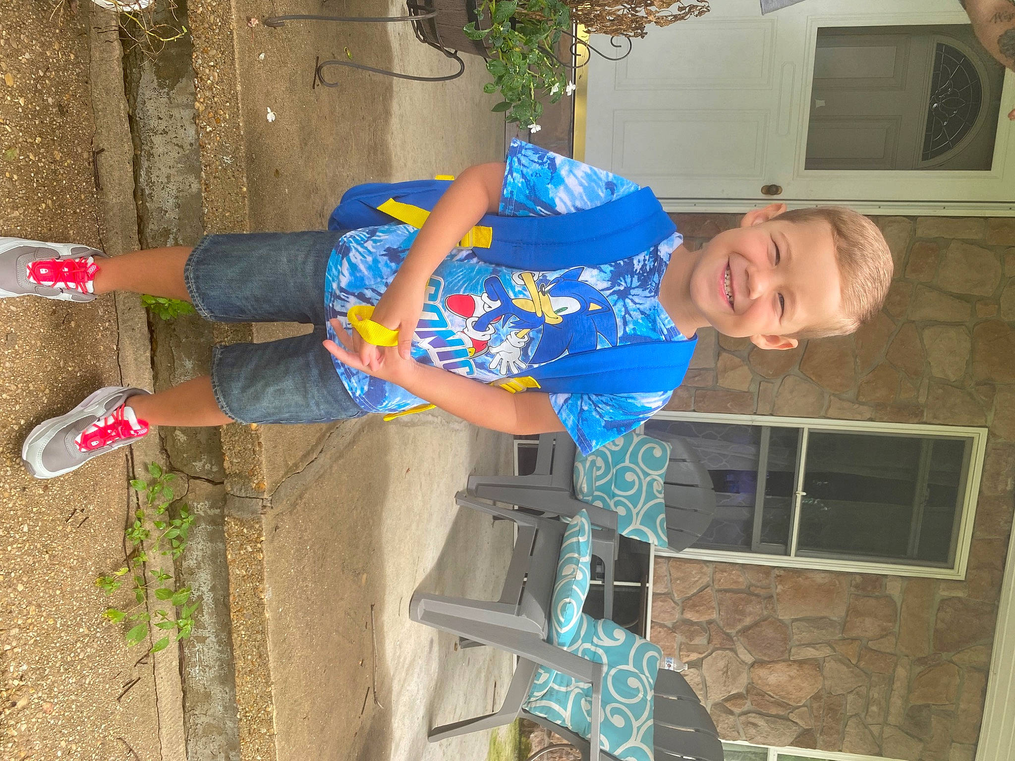 Calvin joined the competition — help win amazing prizes! child, electric_blue, fun, green, houseplant, human_leg, joy, outdoor_shoe, person, plant, smile, t_shirt, walking_shoe, window