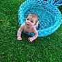 baby, child, infant, grass, outdoor, pool, inflatable, blue, water, summer, cute, crawling, nature, green, play, garden, fun, expression, skin, barefoot