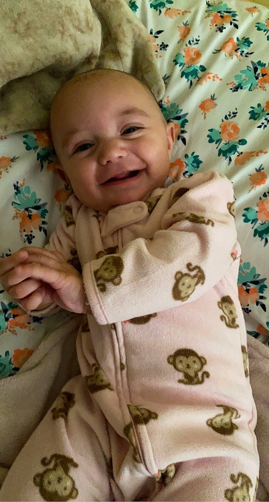 Elena joined the competition — help win amazing prizes! baby, baby_toddler_clothing, bedding, cheek, child, chin, comfort, eye, face, grass, happy, head, joy, linens, pattern, person, room, skin, sleeve, smile