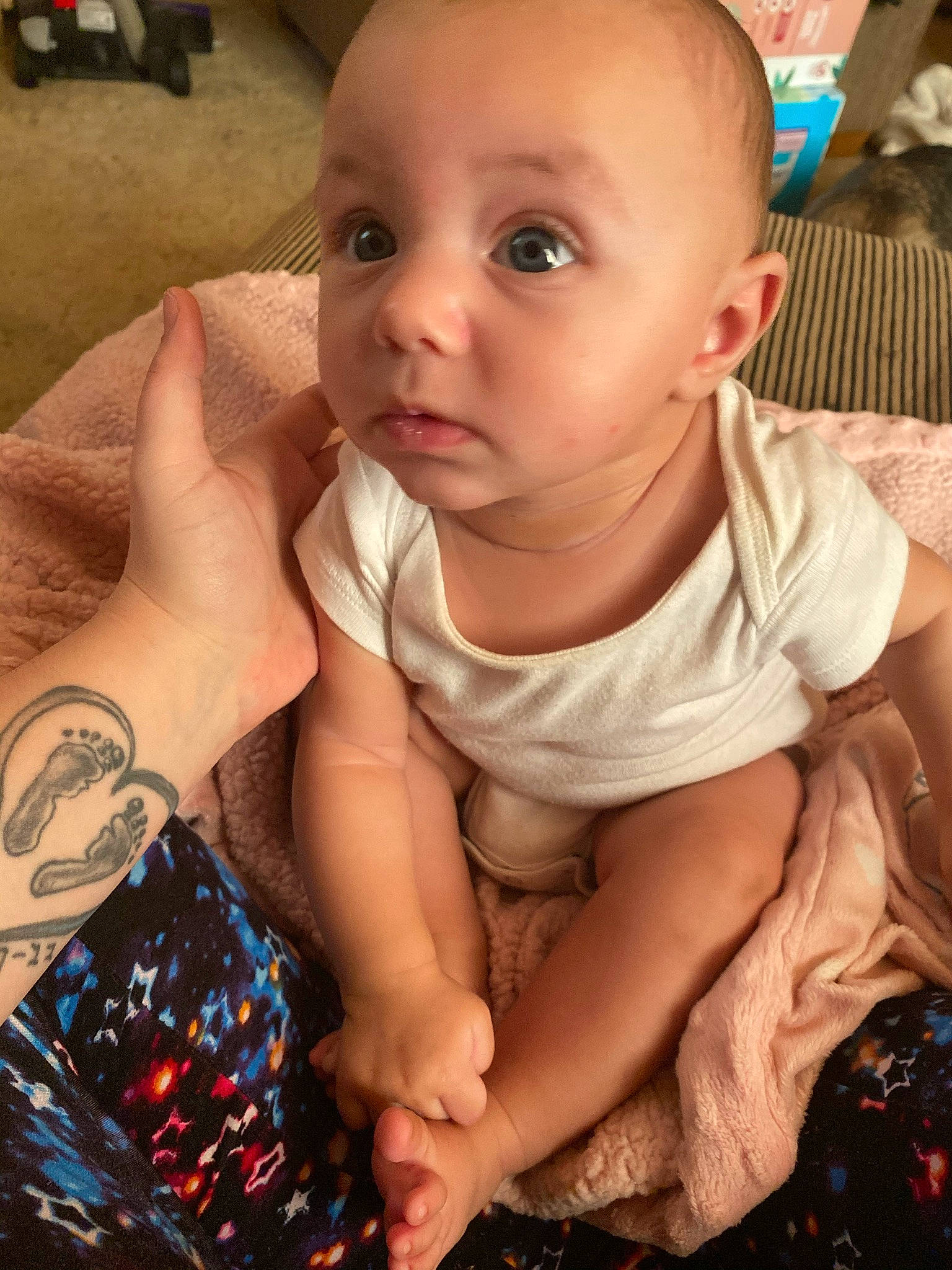 Elena joined the competition — help win amazing prizes! baby, baby_toddler_clothing, chest, ear, elbow, finger, gesture, hand, happy, head, mouth, nail, neck, nose, person, skin, temporary_tattoo, thumb, toddler, trunk