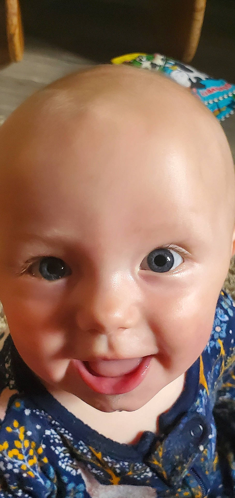 Maverick joined the competition — help win amazing prizes! baby, babylaughing, bodypart, clothing, dress, face, finger, hand, happy, hat, head, laughing, mouth, newborn, person, photography, portrait, selfie, smile, teeth