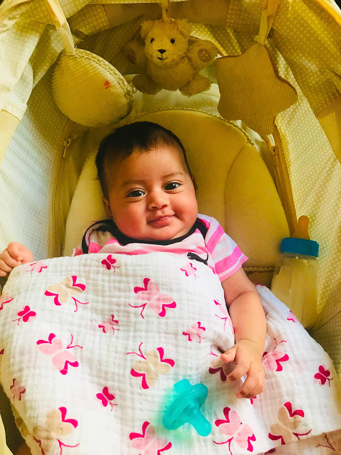 Aileen Arianna Blanco Pineda joined the competition — help win amazing prizes! baby_products, bed, child, day, eye, facial_expression, fun, girl, happiness, infant, iris, joy, person, pink, play, product, skin, smile, stuffed_toy, textile