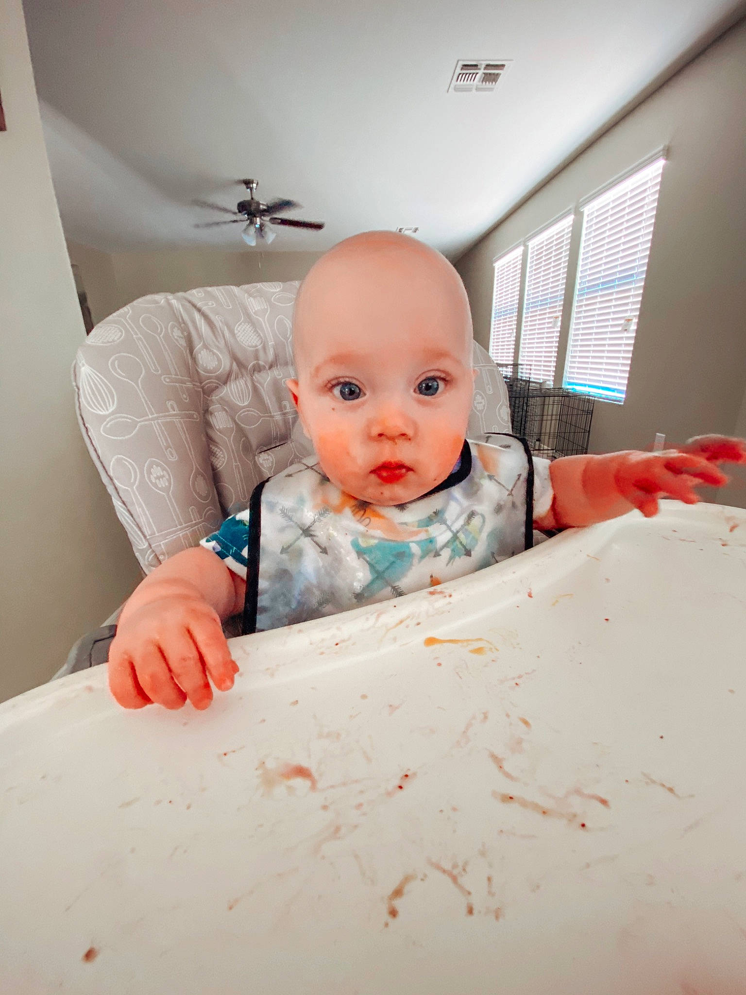 Wrigley is registered to the contest to win money with this photo: baby, bed, cheek, child, eye, face, furniture, head, nose, person, product, room, sitting, skin, smile, toddler, vacation