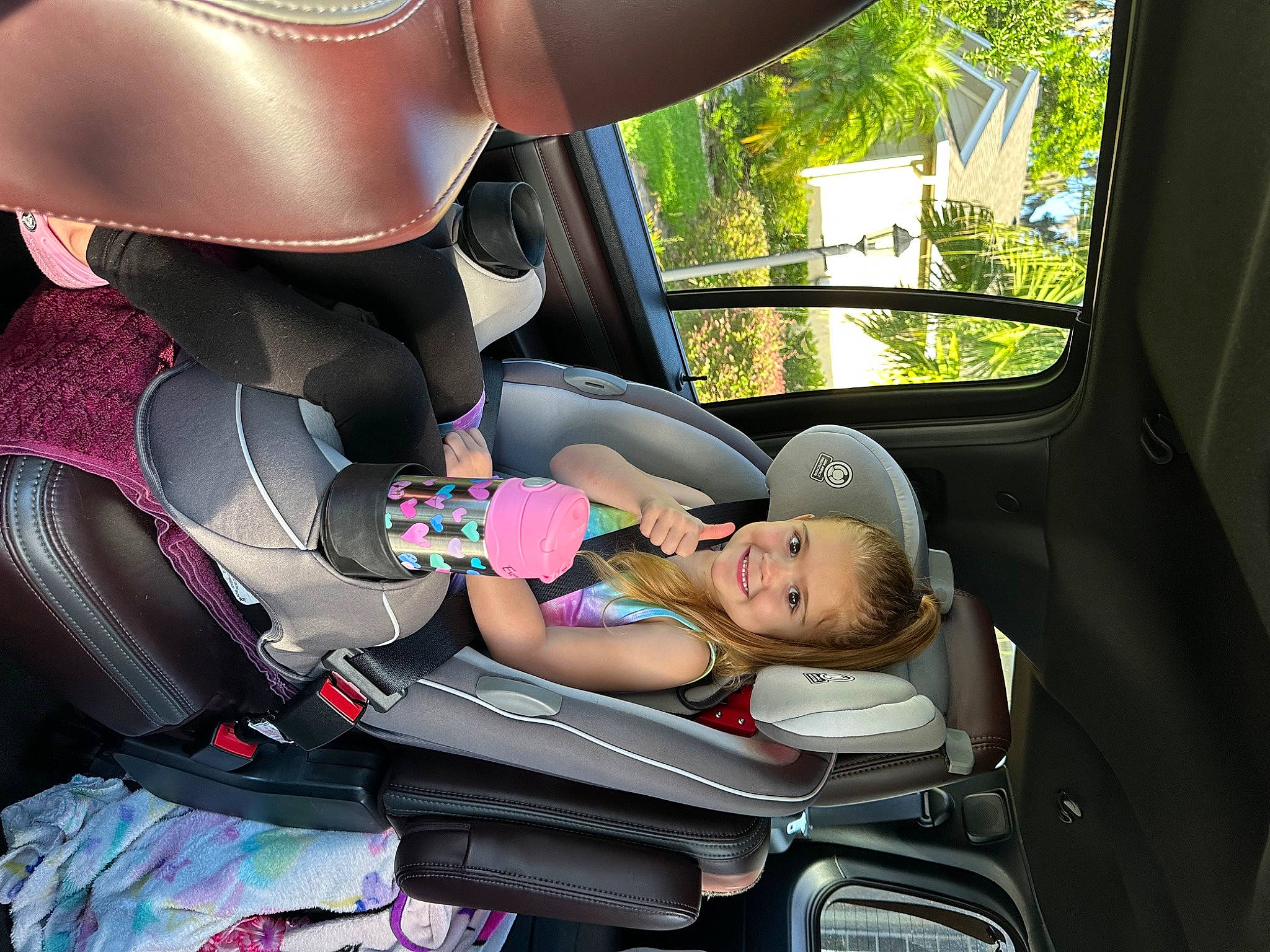 Everleigh joined the competition — help win amazing prizes! auto_part, automotive_design, automotive_exterior, car, car_seat, car_seat_cover, comfort, family_car, head_restraint, joy, mode_of_transport, motor_vehicle, person, plant, seat_belt, service, steering_wheel, toddler, tree, vehicle