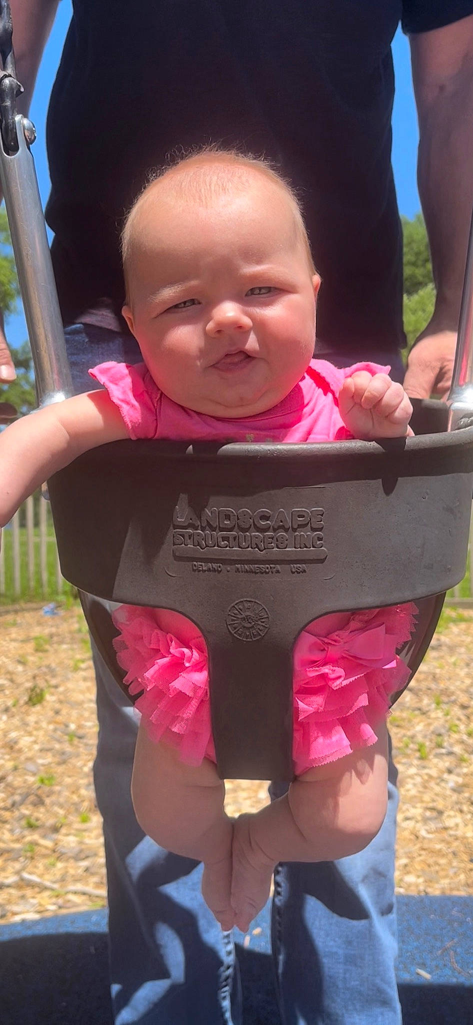 Olivia Ann joined the competition — help win amazing prizes! baby, baby_toddler_clothing, cheek, child, facial_expression, fun, grass, happy, head, leisure, magenta, mouth, person, personal_protective_equipment, pink, recreation, red, sleeve, smile, summer