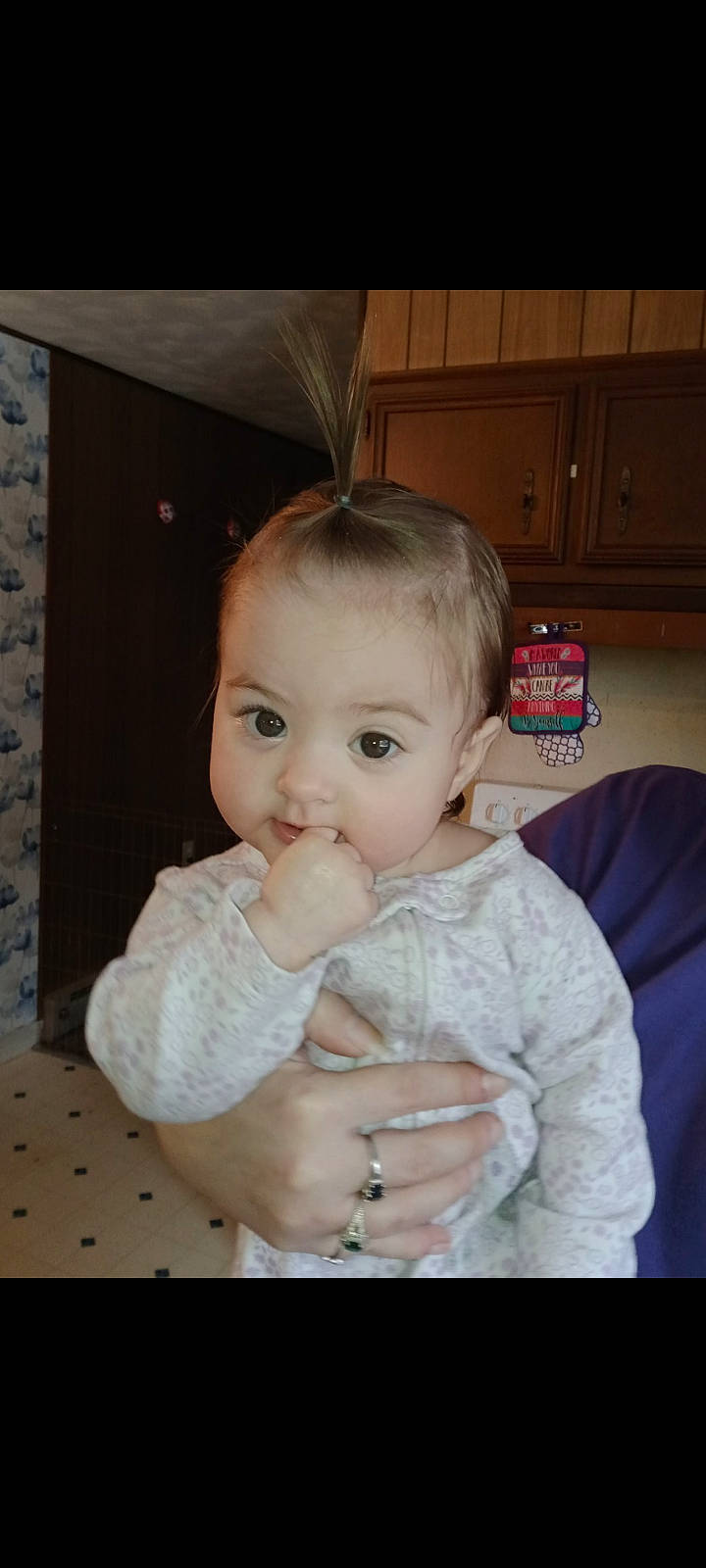 Rayna joined the competition — help win amazing prizes! baby, baby_toddler_clothing, cabinetry, cheek, child, ear, eyelash, face, flash_photography, forehead, fun, gesture, happy, iris, lip, nose, person, sitting, skin, thumb