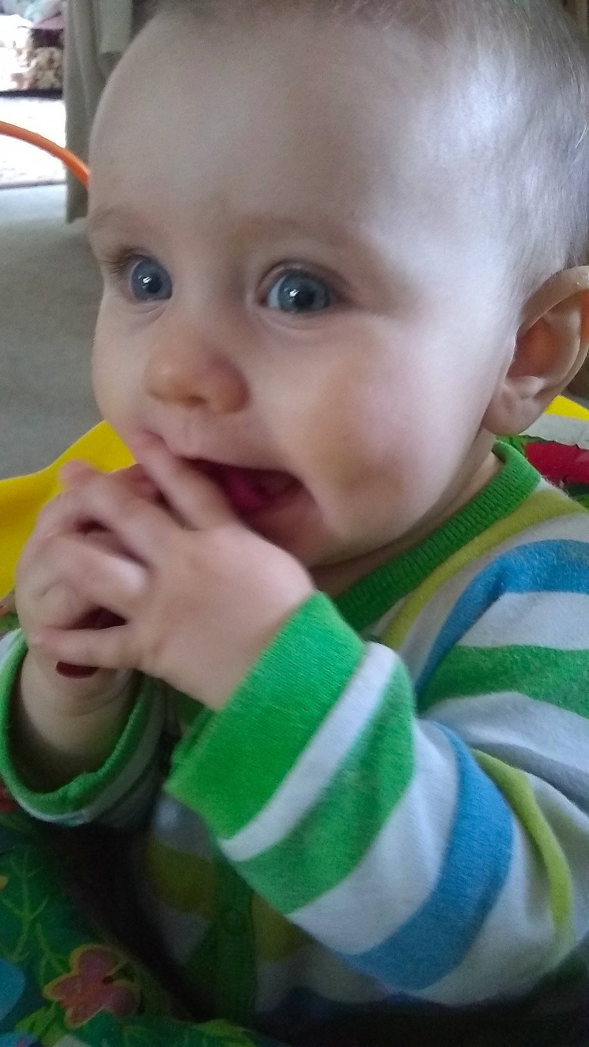 Dalilah is registered to the contest to win money with this photo: baby, cheek, child, chin, ear, eye, face, finger, forehead, head, lip, mouth, nose, person, skin, smile, toddler