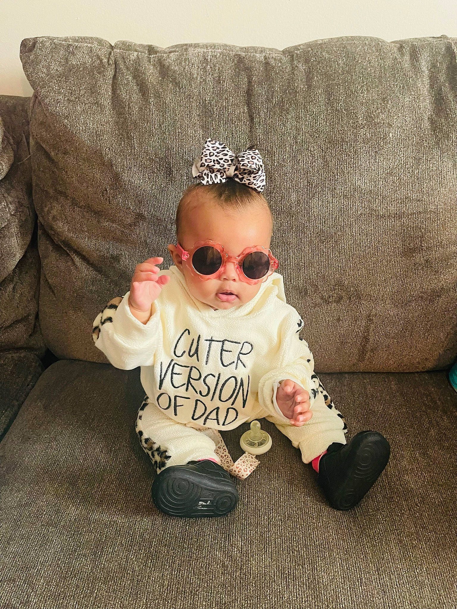 Tylaiah is registered to the contest to win money with this photo: baby, baby_sleeping, baby_toddler_clothing, cap, comfort, couch, eyewear, fashion_accessory, flooring, font, goggles, happy, head, headband, pattern, person, sleeve, sunglasses, toddler, vision_care