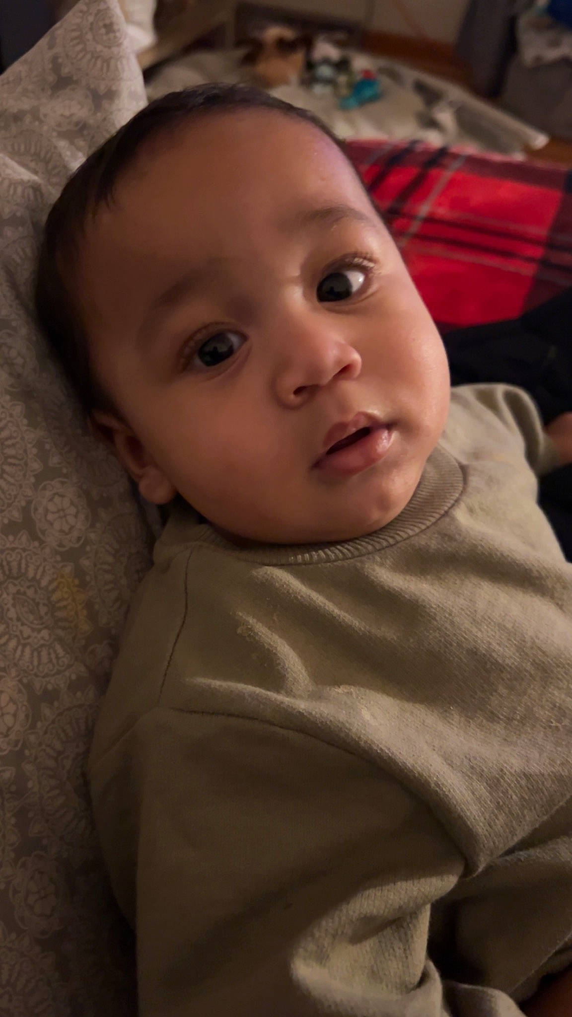 Kobe Matteo is registered to the contest to win money with this photo: baby, baby_toddler_clothing, cheek, child, comfort, eye, eyebrow, eyelash, face, flash_photography, forehead, head, iris, lip, nose, person, skin, sleeve, smile, toddler