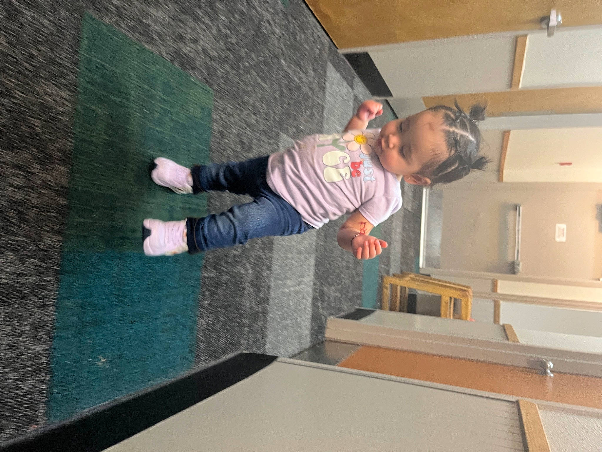 Marianna joined the competition — help win amazing prizes! baby, baby_toddler_clothing, building, ceiling, child, concrete, floor, flooring, fun, grass, hardwood, house, leisure, person, recreation, room, t_shirt, toddler, wood