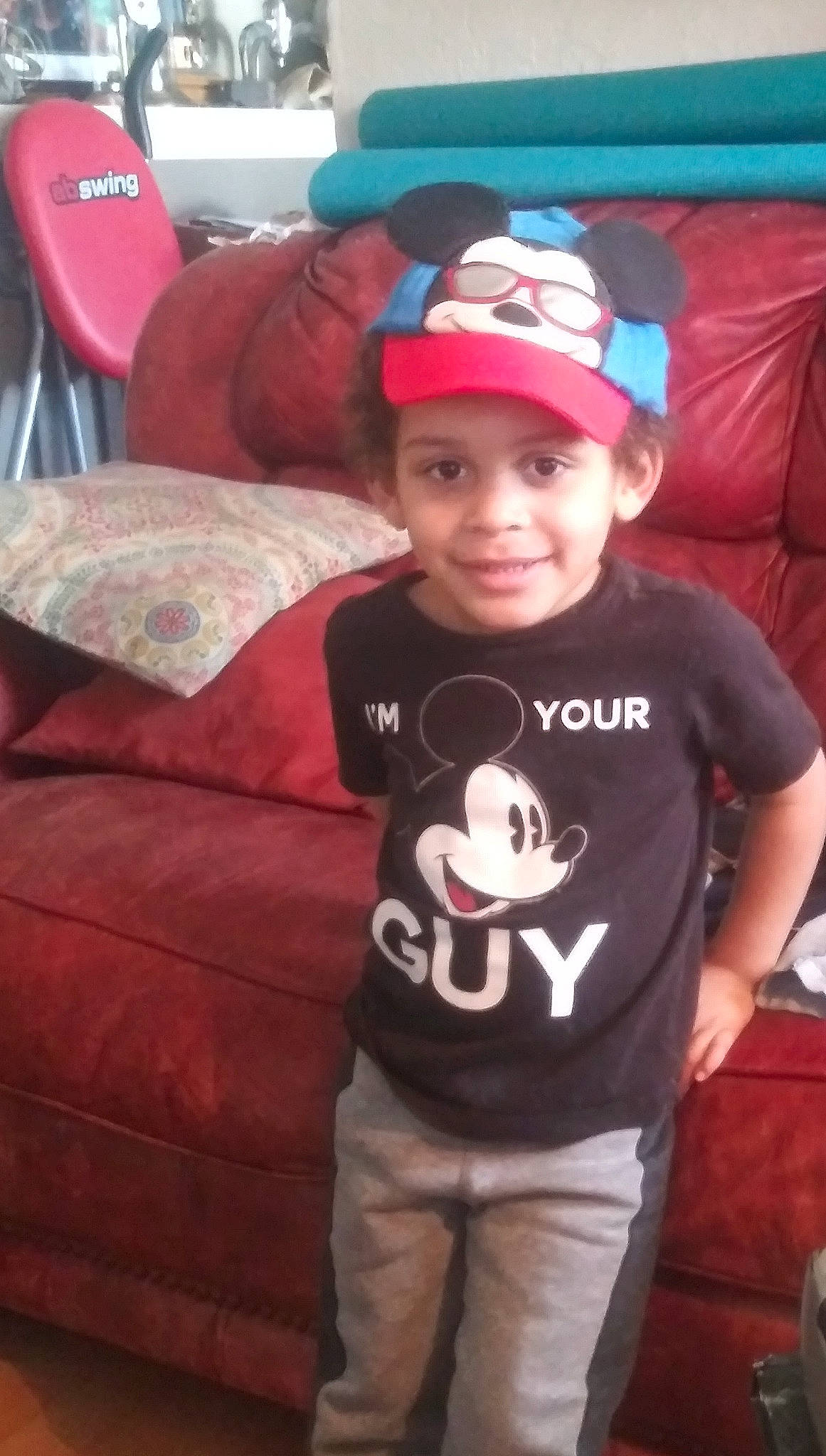 Asaiah joined the competition — help win amazing prizes! cap, child, cool, headgear, headwear, joy, magenta, person, smile, t_shirt, toddler