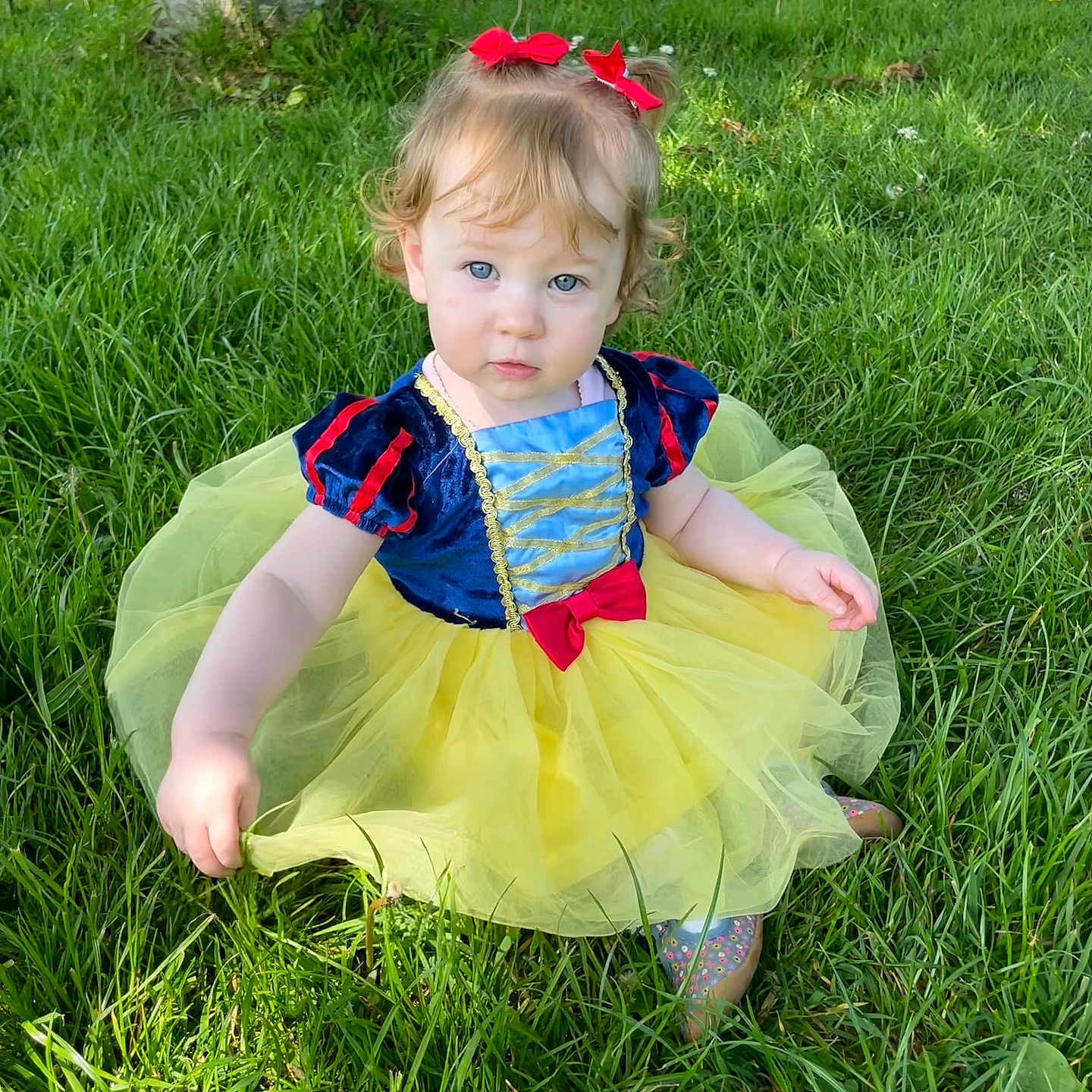 Arabelle joined the competition — help win amazing prizes! backyard, child, clothing, costume, dress, face, female, girl, grass, head, lawn, nature, outdoors, park, person, photography, plant, portrait, skirt, yard