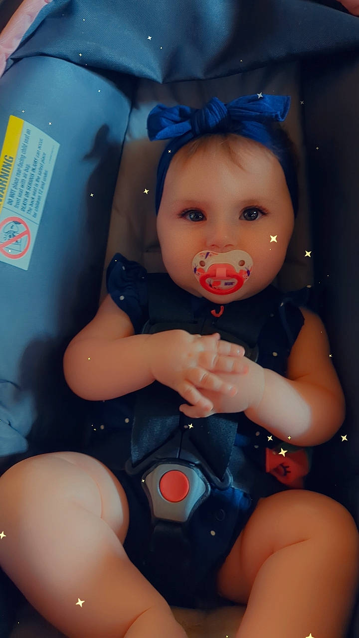 Leona joined the competition — help win amazing prizes! baby, baby_products, baby_toddler_clothing, beauty, blue, cheek, child, comfort, eye, finger, fun, happy, head, human_body, mouth, person, pink, skin, thigh, toddler