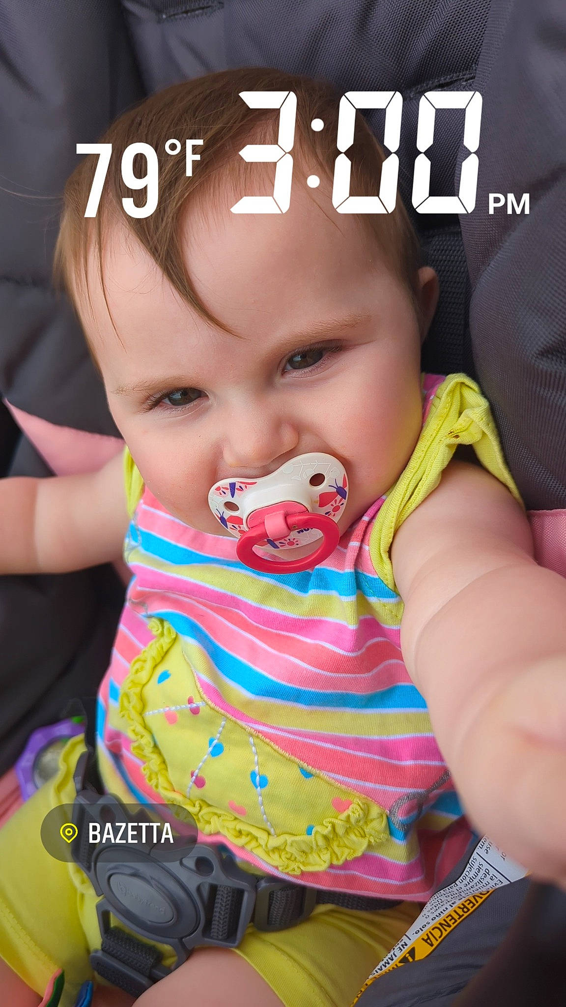 Leona joined the competition — help win amazing prizes! baby_toddler_clothing, cheek, chin, cool, dress, eyelash, facial_expression, finger, gesture, hairstyle, happy, headwear, lip, mouth, neck, nose, person, pink, product, skin