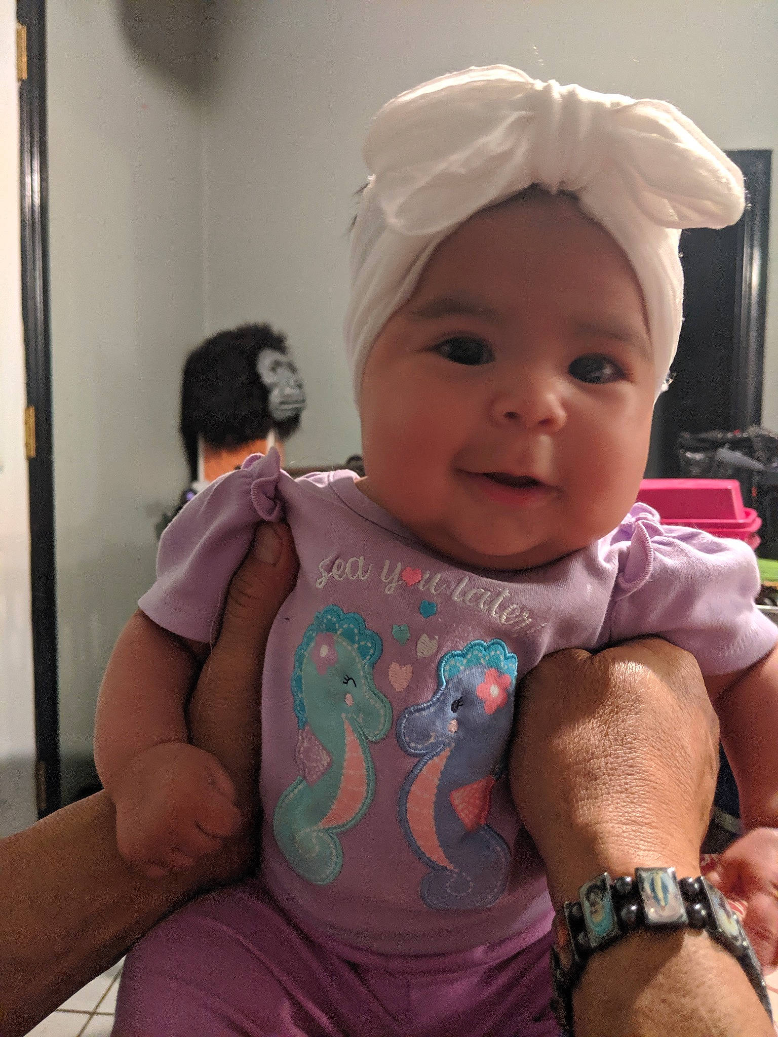 Ema joined the competition — help win amazing prizes! baby, baby_products, cheek, child, headgear, headwear, neck, person, pink, skin, toddler