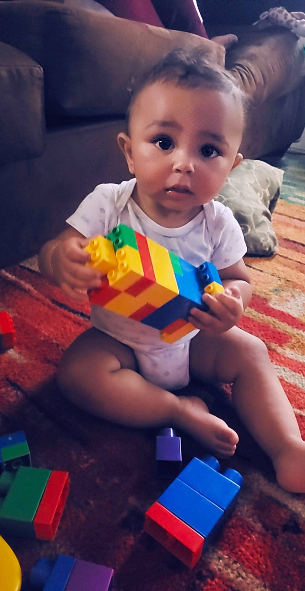 Kartier joined the competition — help win amazing prizes! baby, child, fun, person, play, sitting, smile, surprise, toddler, toy