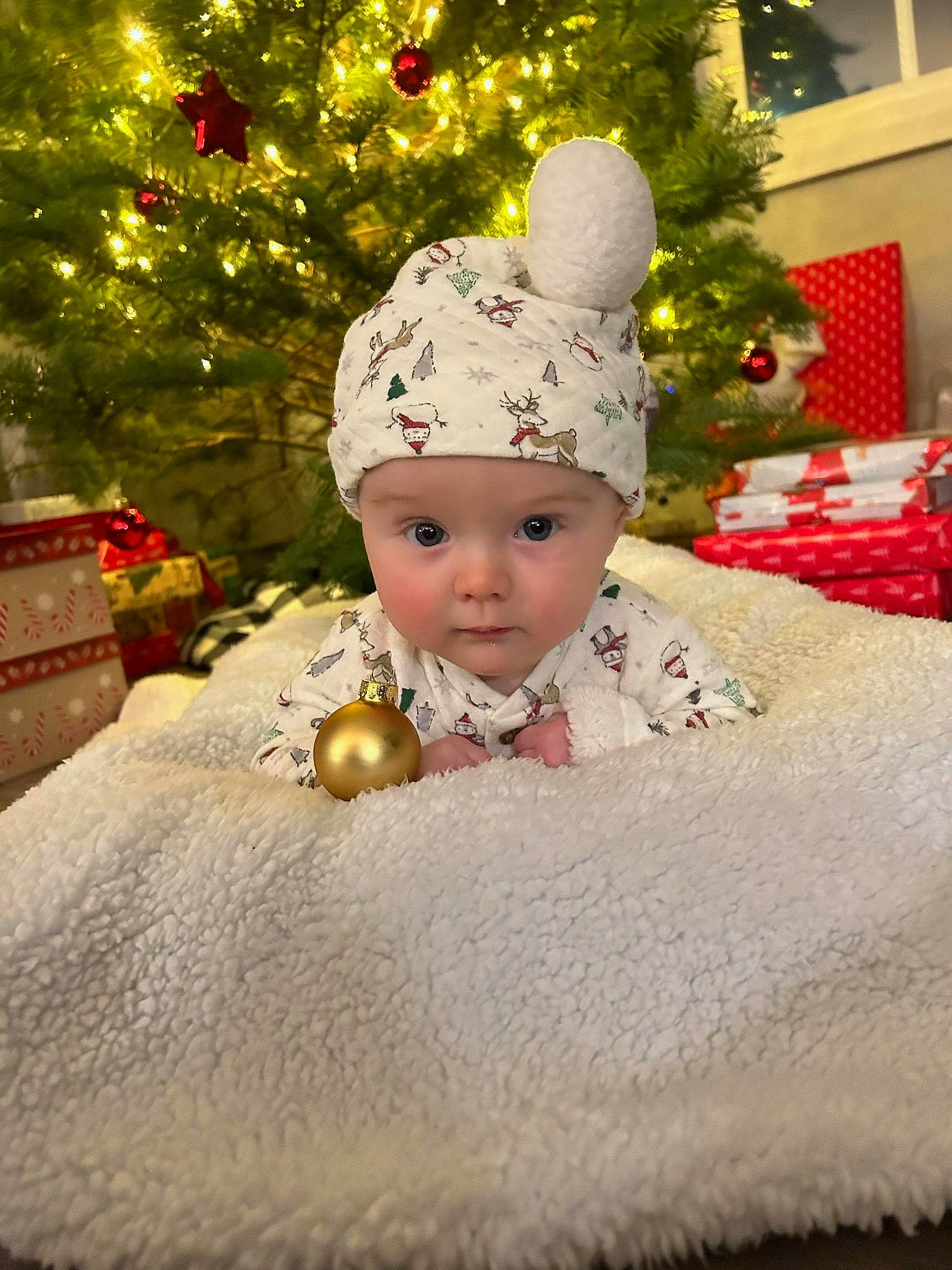 Carter is registered to the contest to win money with this photo: christmas, christmas_decoration, christmas_eve, christmas_ornament, christmas_tree, costume_hat, decoration, dress, embellishment, event, fashion_accessory, happy, headpiece, headwear, holiday, interior_design, lighting, ornament, person, plant