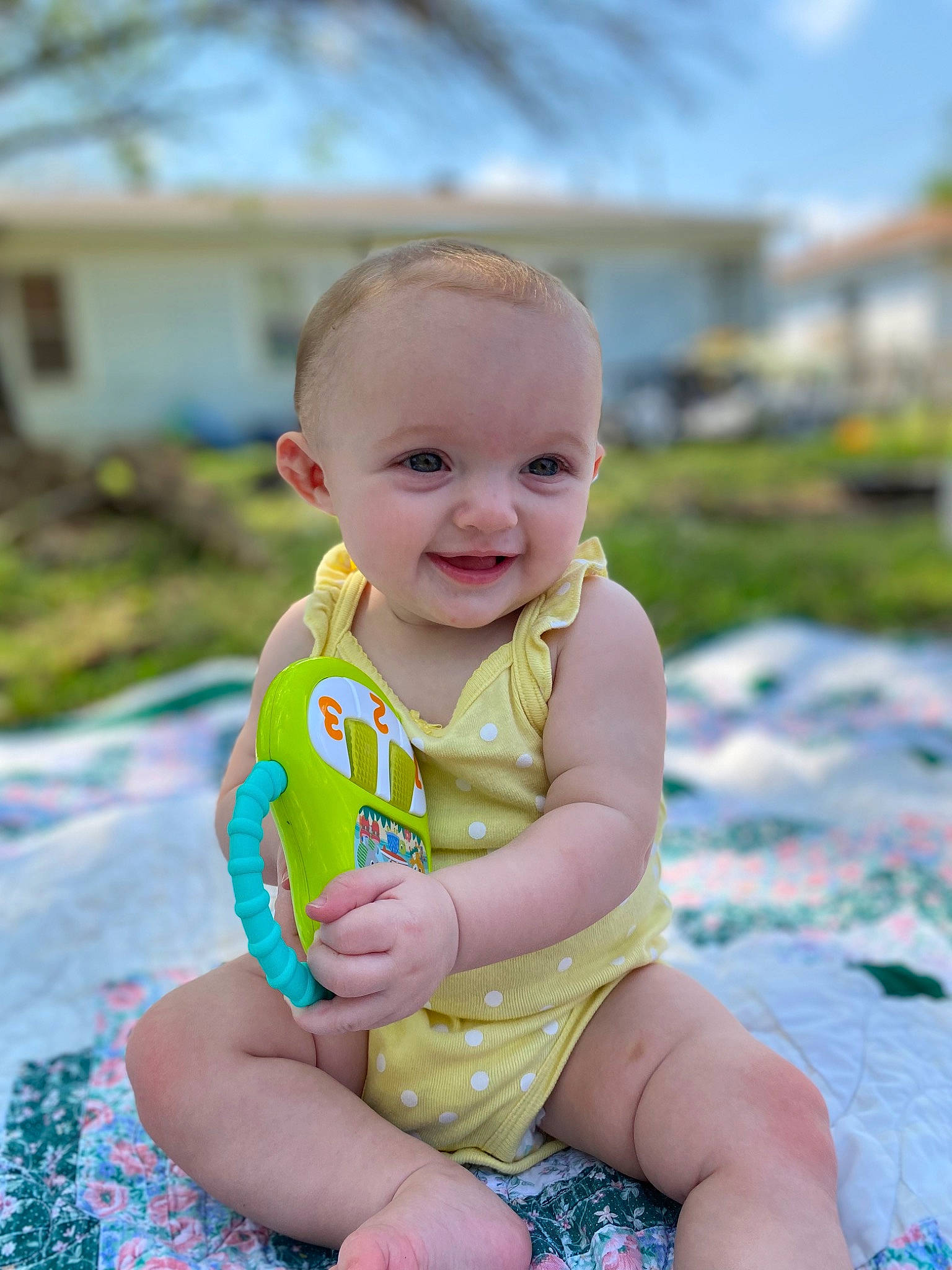 Mattie joined the competition — help win amazing prizes! arm, baby, baby_toddler_clothing, cheek, child, clothing, dress, eye, face, fun, grass, happy, head, joy, leisure, person, pink, plant, recreation, skin