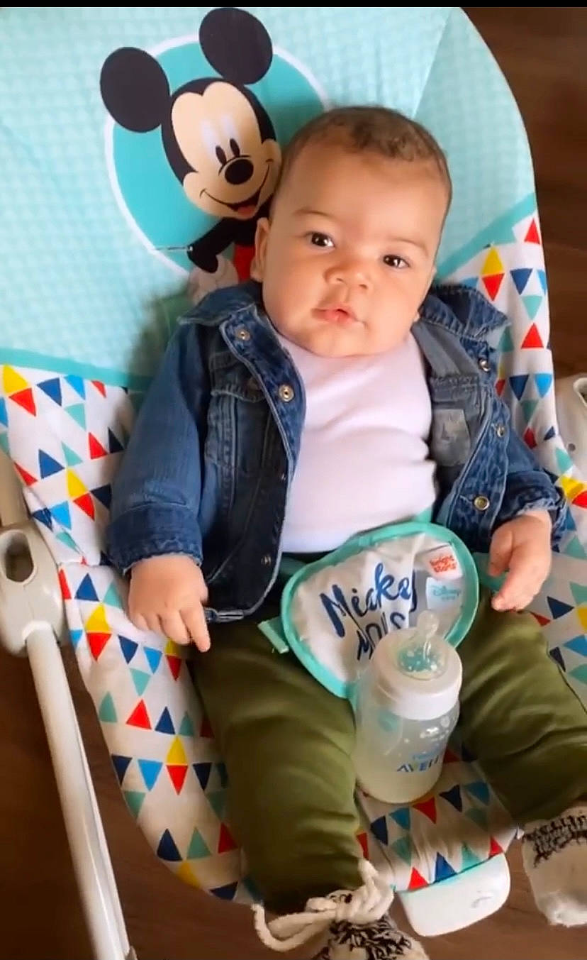 Christian joined the competition — help win amazing prizes! baby, baby_products, baby_toddler_clothing, cheek, child, comfort, football, happy, linens, pattern, person, product, sitting, skin, sleeve, stuffed_toy, teddy_bear, textile, toddler, toy