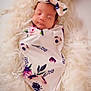 Anita joined the competition — help win amazing prizes! adorable, baby, blanket, child, cozy, cute, floral_pattern, headband, indoors, infant, lying_down, newborn, peaceful, portrait, resting, sleeping, soft_texture, swaddle, tender, wrapped