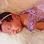 Anita is registered to the contest to win money with this photo: adorable, baby, baby_girl, bow, closeup, cozy, cute, delicate, fluffy, headband, infant, newborn, peaceful, portrait, purple_lace, resting, skin, sleep, sleeping, soft_texture