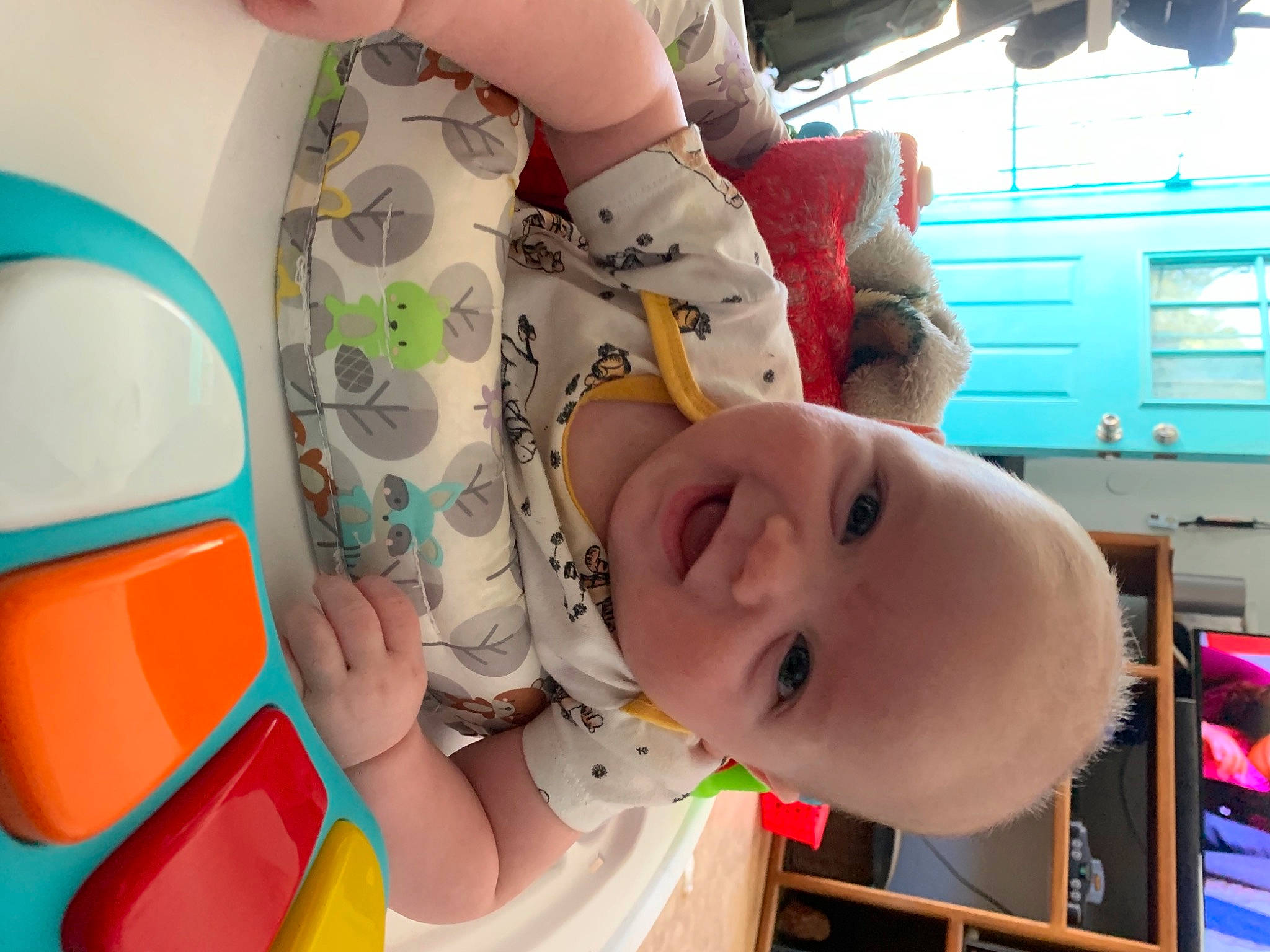 Nikolai joined the competition — help win amazing prizes! baby, baby_laughing, baby_products, baby_safety, baby_toddler_clothing, baby_toys, cheek, child, circle, facial_expression, fun, happy, leisure, mouth, nose, person, play, room, smile, toddler
