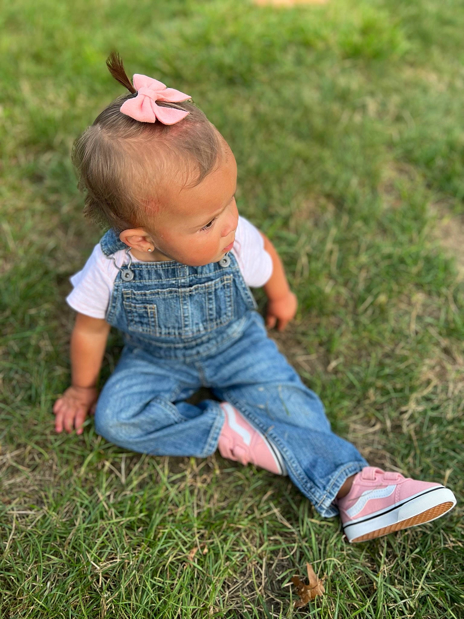 Leila joined the competition — help win amazing prizes! baby, baby_toddler_clothing, barefoot, child, denim, foot, fun, grass, grass_family, grassland, happy, jeans, lawn, meadow, pattern, people_in_nature, person, plant, prairie, sitting