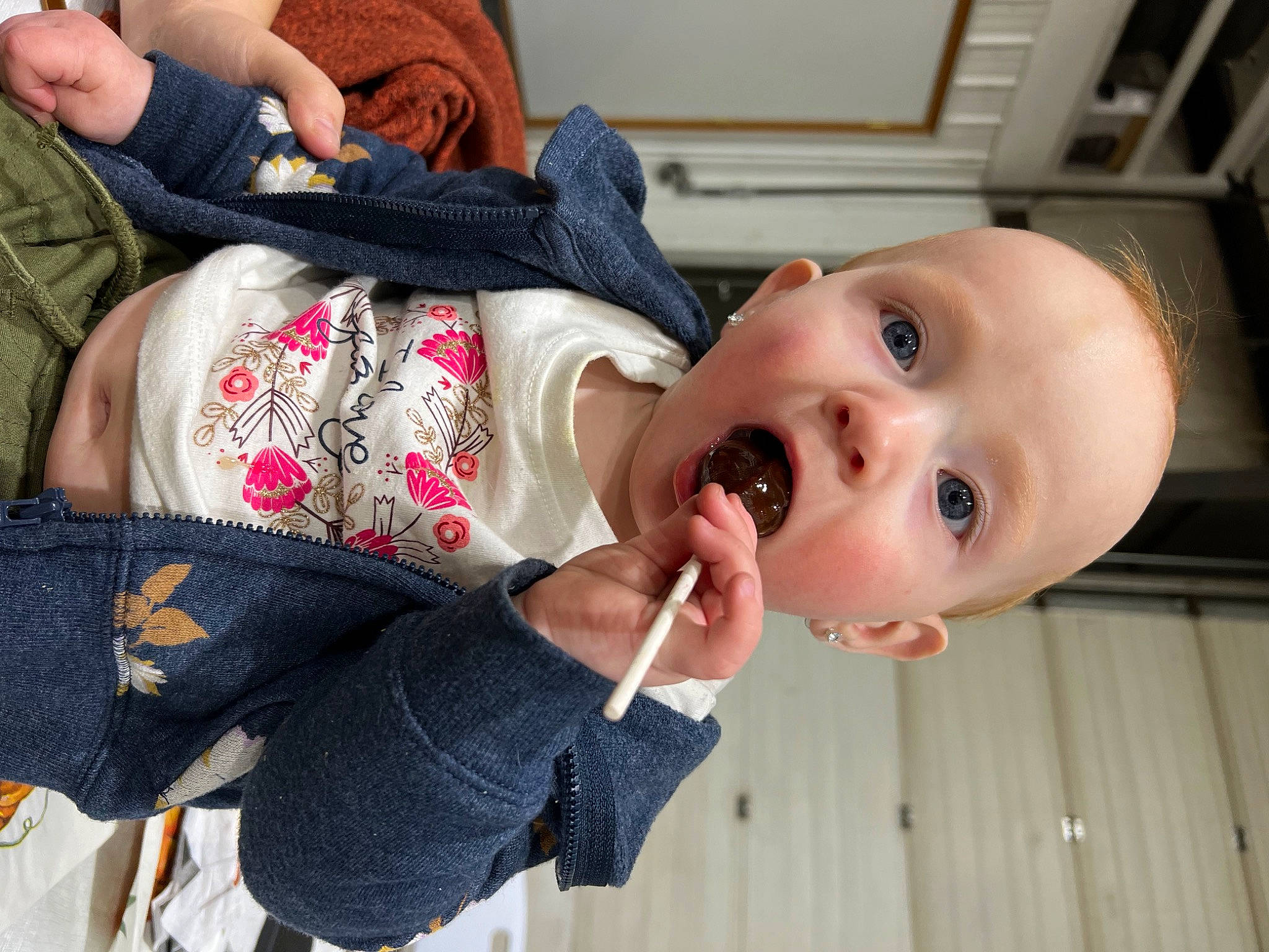 Melody joined the competition — help win amazing prizes! baby, baby_products, baby_toddler_clothing, cheek, child, comfort, eyelash, finger, fun, happy, lip, mouth, nose, pattern, person, room, sitting, skin, smile, surprise