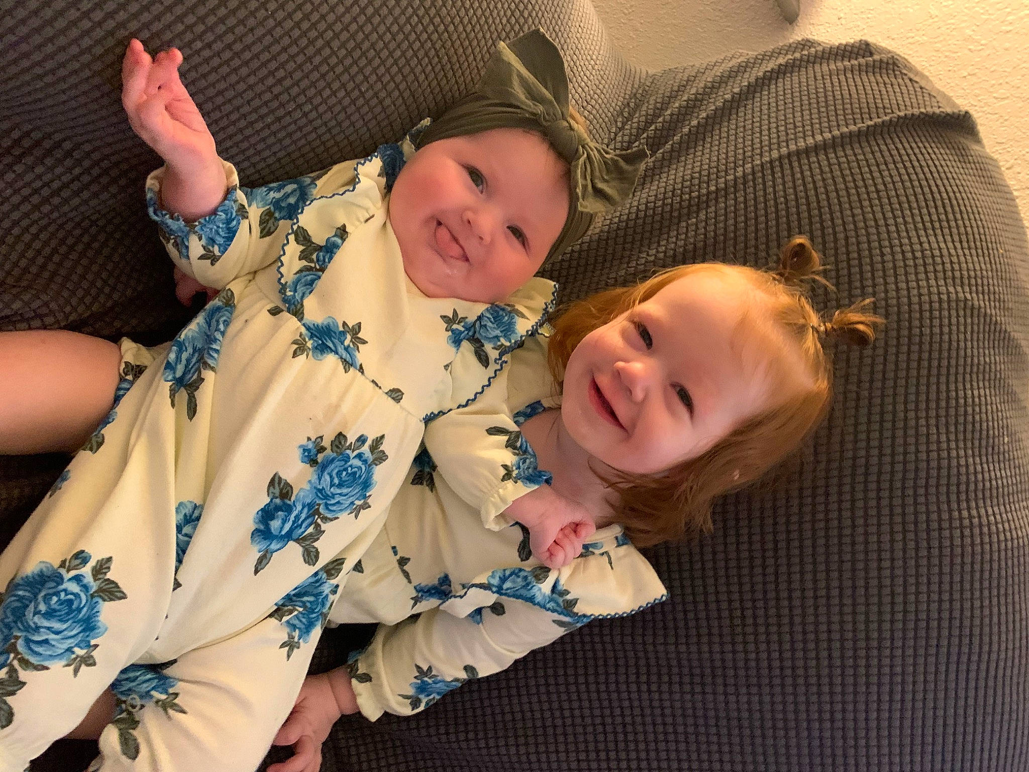 Mckenna joined the competition — help win amazing prizes! baby, baby_laughing, baby_products, baby_toddler_clothing, cheek, child, comfort, facial_expression, fun, gesture, happy, hat, joy, linens, mammal, pattern, person, skin, sleeve, smile