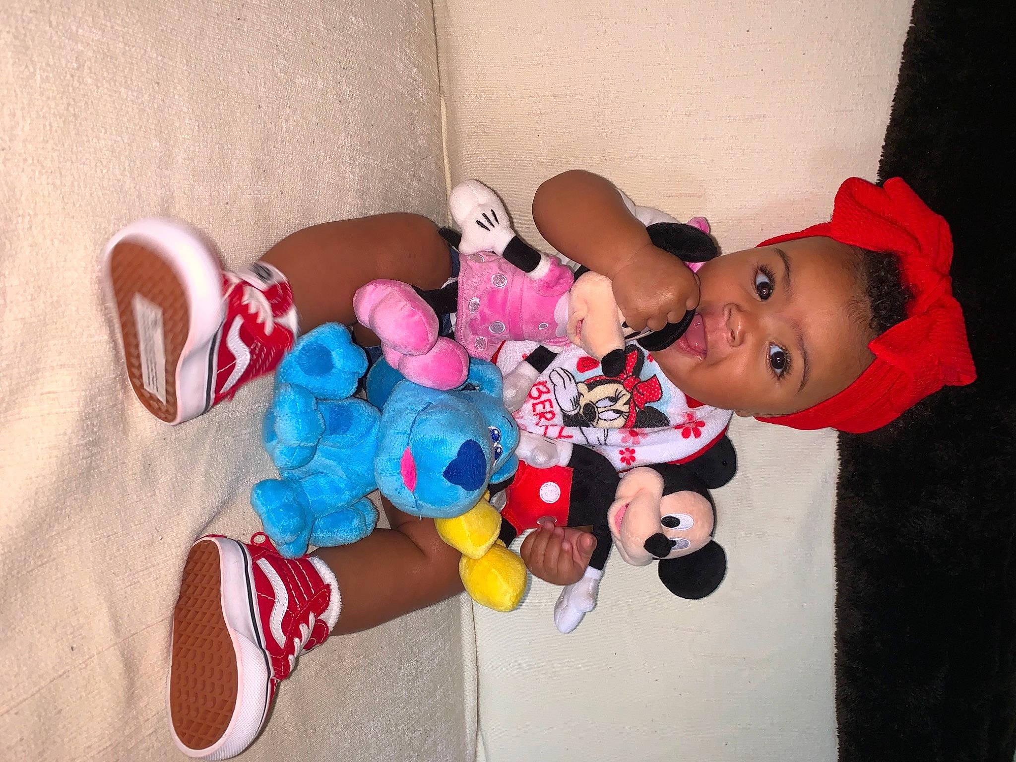 Zendaya joined the competition — help win amazing prizes! child, costume, ear, finger, footwear, leg, person, pink, play, plush, selfie, shoe, stuffed_toy, t_shirt, textile, toddler, toy